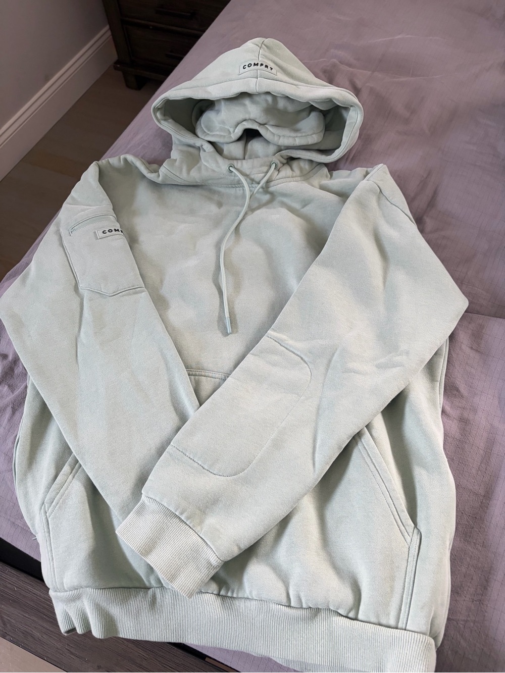 Women’s airplane hoodie Light Sage Pullover Hoodie with